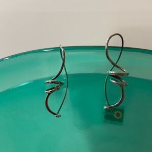 Sterling Silver Dangle Swirl Earrings